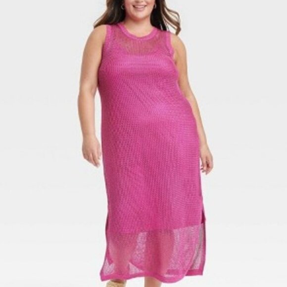 A New Day - Openwork Midi Tank Dress - Picture 1 of 3